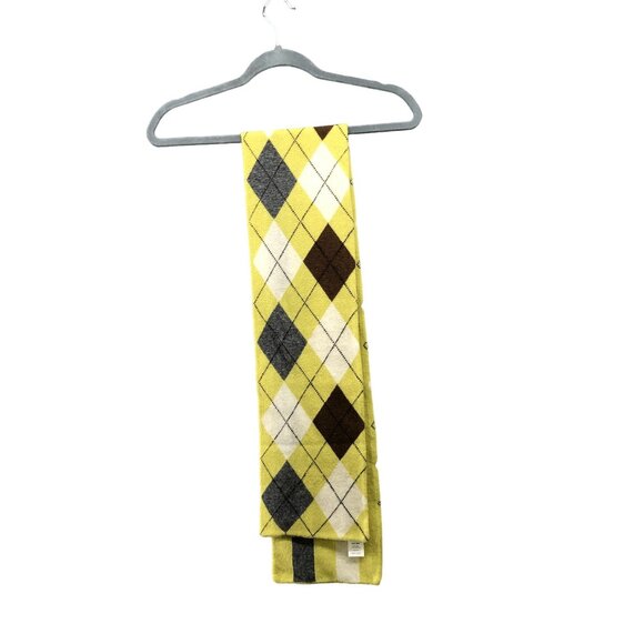 J. Crew Other - J. Crew Wool Cashmere Scarf Yellow Argyle Print Rectangle Mens Womens Academia